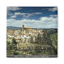 View of village, Villarluengo, Aragon, Spain in Eu Magnets