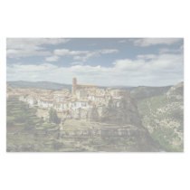 View of village, Villarluengo, Aragon, Spain in Eu Custom Stationery