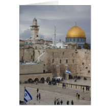 View of Western Wall Plaza, late afternoon Card