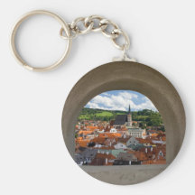 View On Cesky Krumlov Town From The Castle Keychains