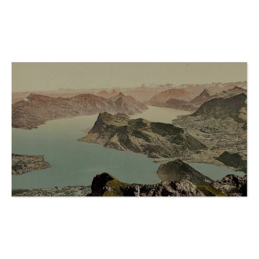 View over the Lake of Four Cantons, Pilatus, Switz Business Card Template (back side)