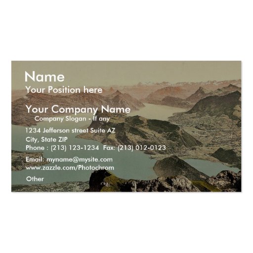 View over the Lake of Four Cantons, Pilatus, Switz Business Card Template