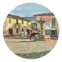 View The Piazzetta "Of Settignano" By Signorini Te Round Sticker