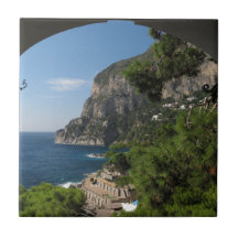 View toward the cliffs on Capri island Tiles