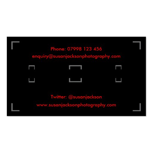 Viewfinder Photography Business Card (back side)