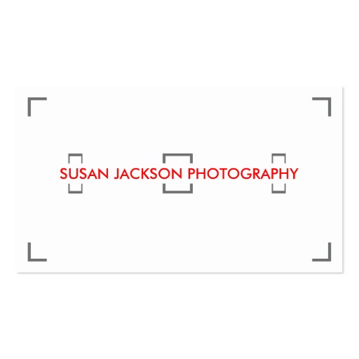 Viewfinder Photography Business Card (front side)