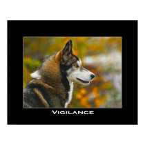 VIGILANCE Grey Wolf Art Poster posters