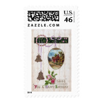Vignette in Egg Vintage Birthday Postage Stamp