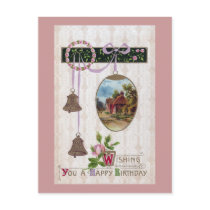 Vignette in Egg Vintage Birthday Post Card