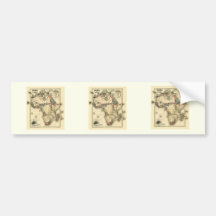 Viintage 1874 Map of Africa  Antique African Print Bumper Sticker