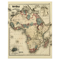 Viintage 1874 Map of Africa  Antique African Print Custom Flyer