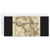 Viintage 1874 Map of Africa  Antique African Print Personalized Rack Card