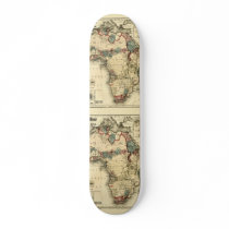 Viintage 1874 Map of Africa  Antique African Print Skate Board Deck