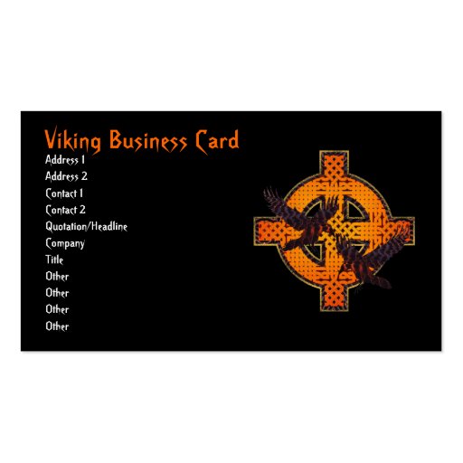 Viking Cross Business Card (front side)