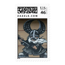 Viking guitarist Graffiti, Berlin, Germany Stamps