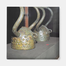Viking helmet refrigerator magnets