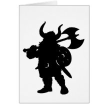 Viking in Silhouette, with axe over shoulder Greeting Card