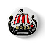 Viking Long Ship for Vikings Pinback Button
