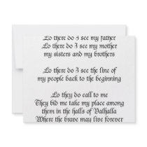 Viking Prayer Lo There Do I See My Father invitations