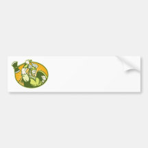Viking Raider Barbarian Warrior Retro Bumper Sticker