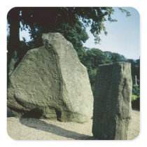 Viking rune stones square stickers