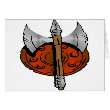 Viking Shield & Battle Ax Card