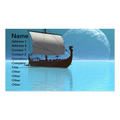 Viking Ship 2 Business Card (front side)