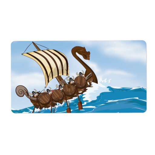 Viking Ship Personalized Shipping Labels Zazzle