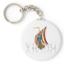 Viking ship reflecting on mysterious water key chains
