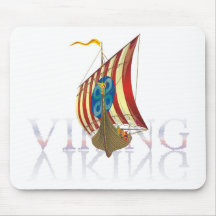 Viking ship reflecting on mysterious water mousepad