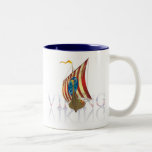 Viking ship reflecting on mysterious water coffee mugs