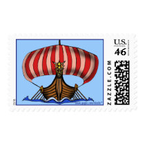Viking ship stamp design