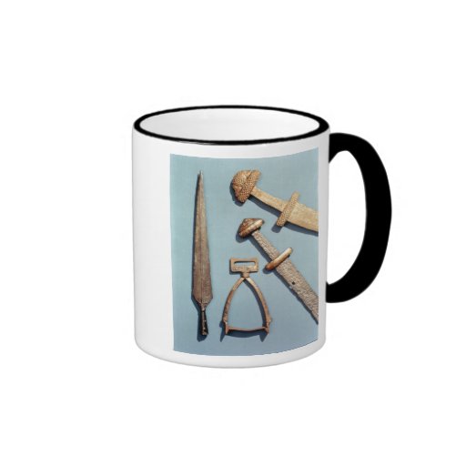 Viking swords, stirrup and spearhead coffee mugs
