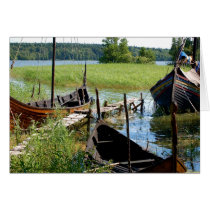 Viking Village Boat Card by pulsDesign Viking Village Boat Card
