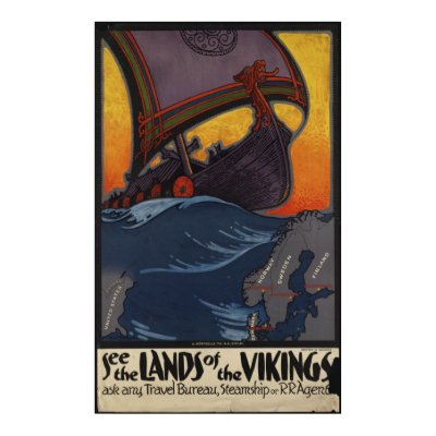 Vikings Vintage Travel Poster Ad Retro Prints