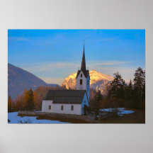 Village church in the mountains print