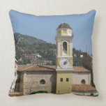Village Clock Tower~Ville Franche Sur Mer, France Pillows