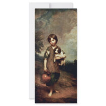 Village Girl With Dog And Jug By Gainsborough Thom Custom Rack Cards