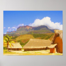 Village Huts Print