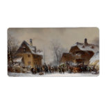 Village in Winter Personalized Shipping Label