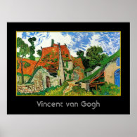 Village Street in Auvers, Vincent van Gogh Poster