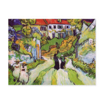 Village Street with Figures, Vincent van Gogh Postcard