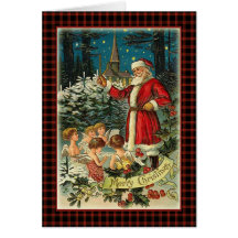 Villancicos del navidad del vintage, Santa y tarje