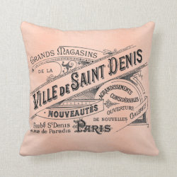 Ville de Saint Denis French Antique Art Pillow