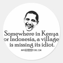 Villiage Idiot Round Sticker