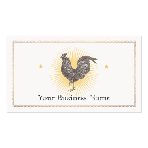 Vinate Rooster Etching Business Card