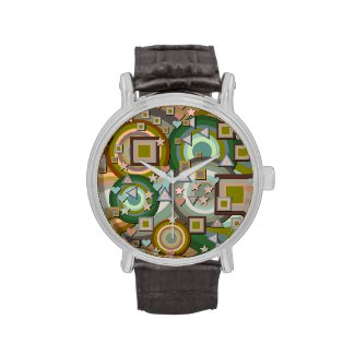 Vinatge Look Geometric Shapes and Stars Wrist Watches