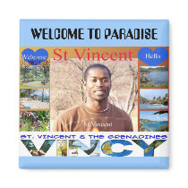 vincent island, WELCOME TO PARADISE magnets by adeolagbadamosi vincent island, WELCOME TO PARADISE magnets