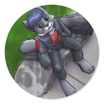 Vincent: Rain Round Stickers
