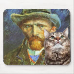 Vincent Van Gogh and his Cat "Theo" mousepads
